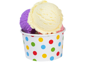 ice cream in paper cup isolated