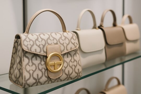 Elegant handbags displayed in a modern boutique with stylish designs