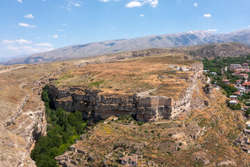 Kemah district city entrance. View of Sultan Melik Tomb, Erzincan, Turkey