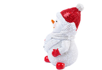 funny christmas snowman isolated
