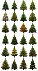 Obraz premium A Festive Forest: Twenty-Four Christmas Trees