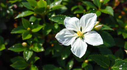 Fototapeta premium Anemone flowers blooming in a white floral garden, park, and forest