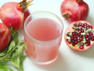 Refreshing Pomegranate Juice Glass with Fruit