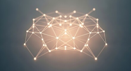 Abstract network of glowing nodes connected by lines against dark background