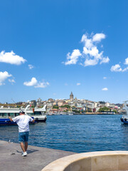  View of the Galata Tower and Pier in Istanbul.