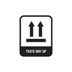 This Way Up in Square Symbol