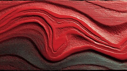 Dynamic red fluid waves create abstract textured background with dramatic lighting and shadows