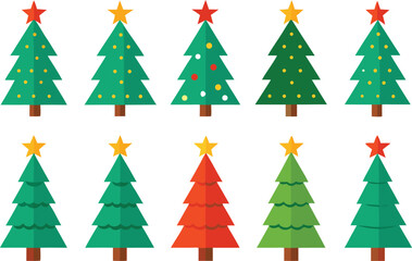 Fototapeta premium Ultimate christmas tree collection 200 scalable vector illustrations festive holiday icons