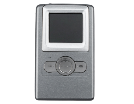 Front View of Gray Portable MP3 Music Player, Isolated PNG
