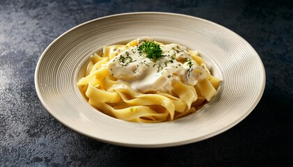 delicious italian pasta with creamy sauce and cheese