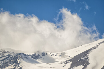 Cloud and mountain and blue sky