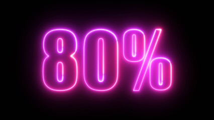 80% percentage infographic set. Eighty circle diagram, pie donut chart, progress bar. 80 percent loading data icon. Vector concept collection.
