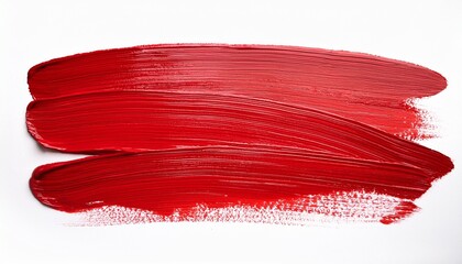 red brush strokes paint isolated white background