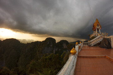 View to karst formation rocks from the top of Tiger Temple view point