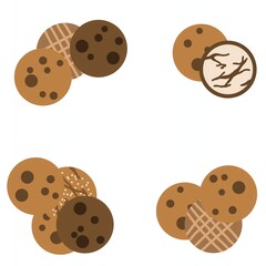 Sweet homemade cookies cartoon vector illustration background