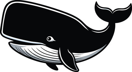 Naklejka premium Cute cartoon a illustrator vector sperm whale