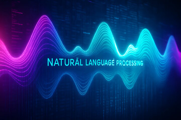 Fototapeta premium Futuristic Natural Language Processing Waveform Illustration