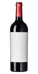 Red Wine Bottle Without Label Studio Photo on White Background Mockup