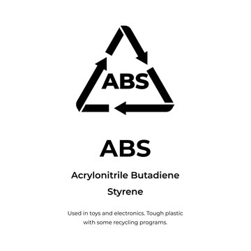 ABS plastic recycling identification icon