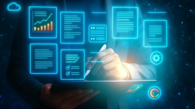 Digital Business Analytics and Document Management with Tablet and Interactive UI in Virtual Workspace