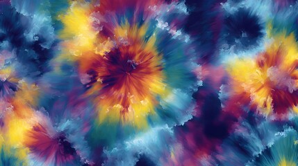 Fototapeta premium Abstract swirls of vibrant colors create a dynamic and mesmerizing tie-dye effect.