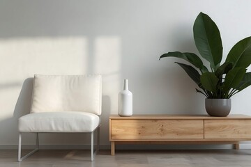 modern living room with  white chair in the interior  design 