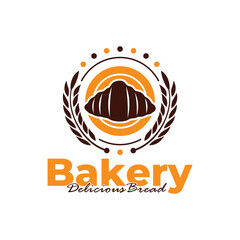 Bakery logo template design white background. Bread logo vector illustration
