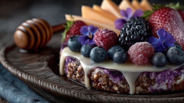 Rustic wooden charcuterie board with assorted meats and cheeses
