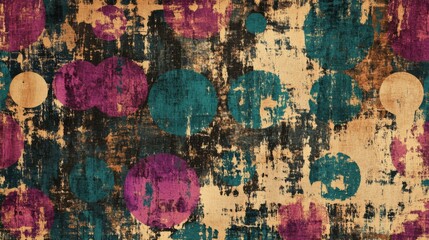 Obraz premium Abstract grunge pattern with squid inspired brown, teal, magenta tones.