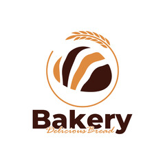 Bakery logo template design white background. Bread logo vector illustration
