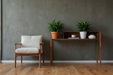 modern living room with  white chair in the interior  design 