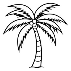 Obraz premium Tropical Coconut Tree Vector Illustration