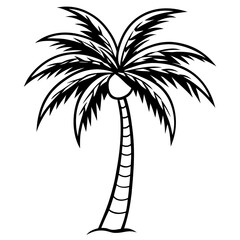 Obraz premium Tropical Coconut Tree Vector Illustration