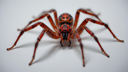 Fototapeta premium Redback spider on a white background. Dangerous insect.