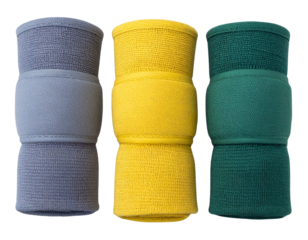  Three Knee Wraps Laid Flat in Parallel, isolated on transparent background PNG