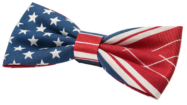 Bow tie with usa flag design isolated on white background
