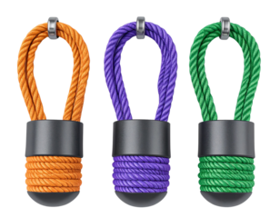  Three Jump Ropes Laid Flat in Parallel, isolated on transparent background PNG