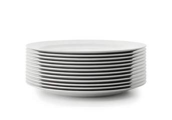 Obraz premium Stack of Plain White Dishes: A crisp image of a neat stack of tableware items.