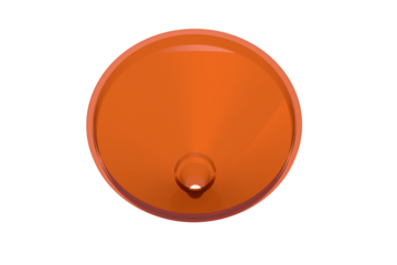 Conical Amber Funnel Graphic: Conceptual 3D Metaphor for Data Filtering, Sales Process, and Information Flow Conversion; Isolated Essential Element on High Resolution Transparent PNG Background.