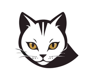Fototapeta premium Asian Cat Head Vector Art, Intricate Powerful and Ready for Print or Web, Sharp Details. Strong Identity. Timeless Design, Symbolize Strength, Courage (1)