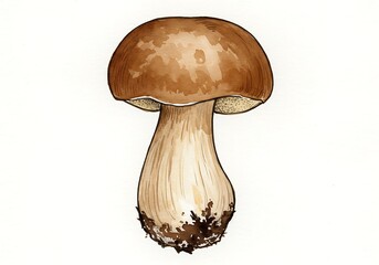 Porcini Perfection: A Botanical Ink Study