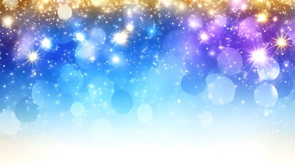 Magical Sparkling Blue and Gold Festive Background