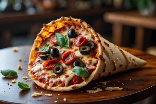 Pizza en Cono - Argentinian Food offers a crispy handheld cone stuffed with pizza flavors, reflecting Argentina&rsquo;s creativity in turning a global favorite into a unique and shareable street food