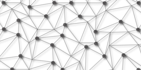 Technology abstract white digital background of connected dot with black line .many squares and rectangle shapes .Internet connection network high digital technology with connecting points and