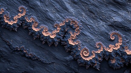 Abstract Fractal Art Swirls on Dark Stone Texture Background