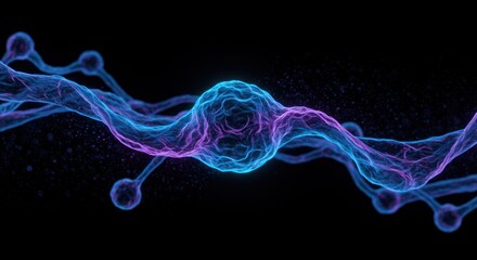 Abstract energy flow luminous connection blue purple glow