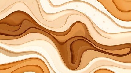 Abstract Brown Beige Wave Pattern Background Design