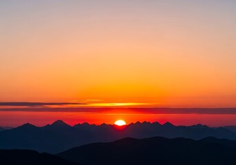 Obraz premium Spectacular alpine glow over jagged peaks, fiery sunrise painting the morning sky with vivid hues