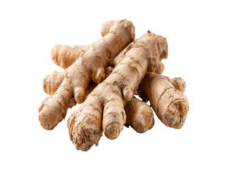 Fresh ginger root organic spice culinary ingredient, Isolated On White Background, Png Transparent