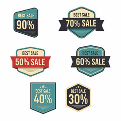 Fototapeta premium Best sale badges pack for high quality product promotions and marketing